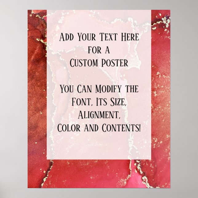 Affiche Red & Gold Abstract Alcohol Ink Fluid Art DIY (Devant)