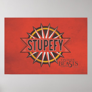 Affiche Red & Gold Stupefy Spell Graphic