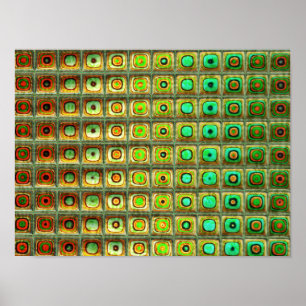 Affiche Red Green 3 Art Abstrait