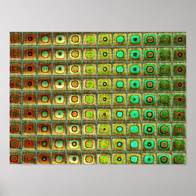 Affiche Red Green 3 Art Abstrait (Devant)