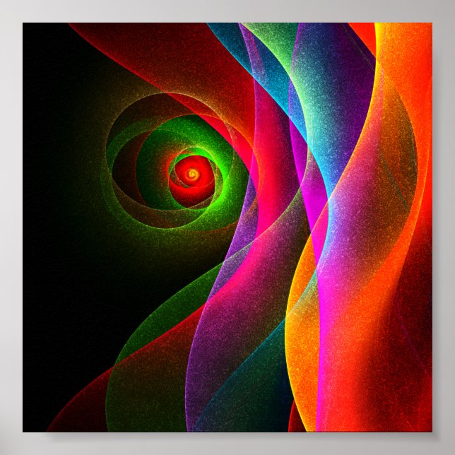 Affiche Red Green Orange Modern Abstrait Art Motif #22 (Devant)