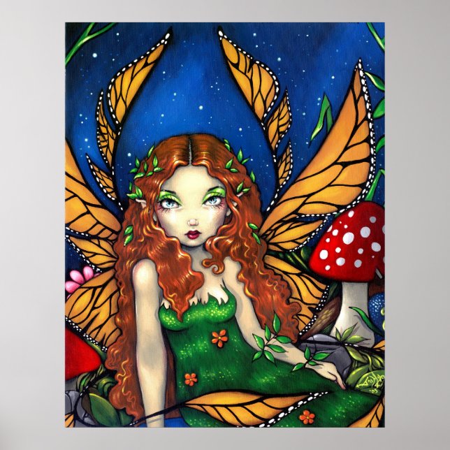 Affiche Red Haied Fairy Queen ART IMPRIMER (Devant)