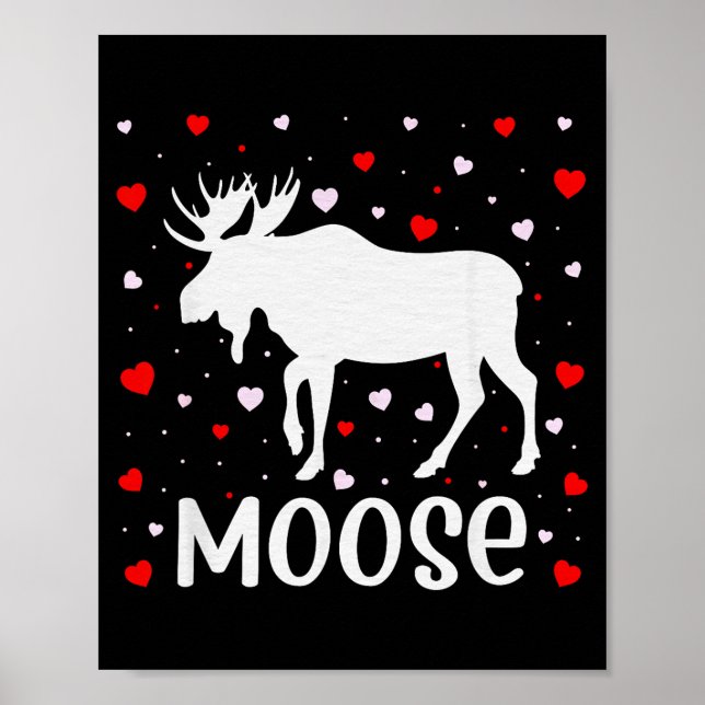 Affiche Red Heart Cud Love Graphic Moose Lover Valentine D (Devant)