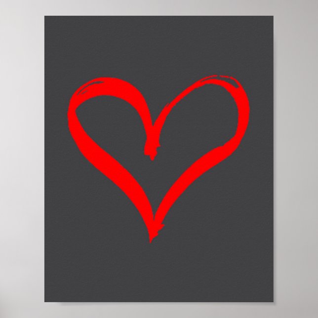 Affiche Red Heart Funny Cute Design For Men Women Husband  (Devant)