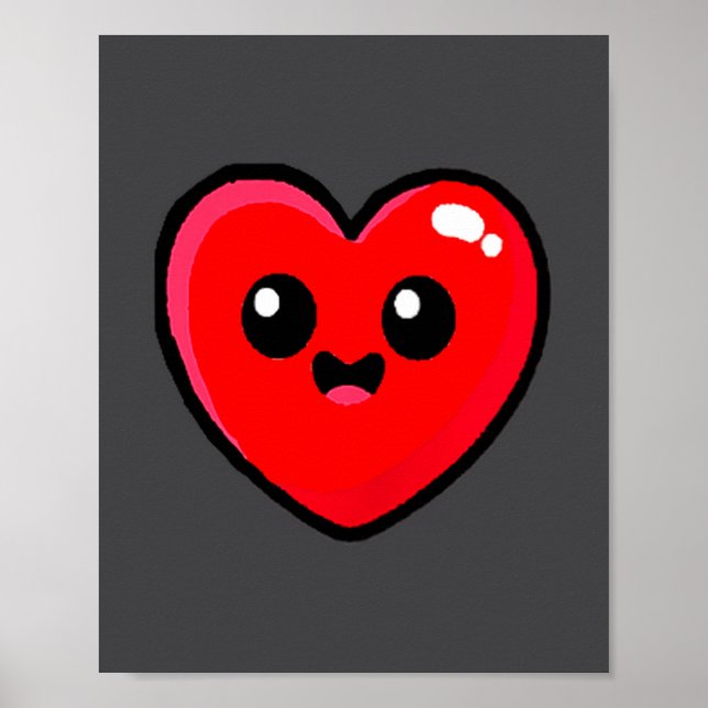 Affiche Red Heart Funny Cute Design For Men Women Husband  (Devant)