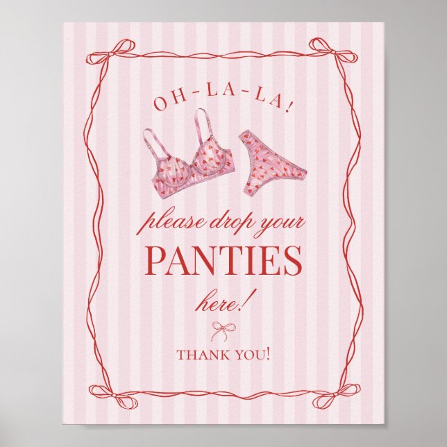 Affiche Red Heart Lingerie Bachelorette Panties Please (Devant)