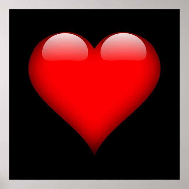 Affiche Red Heart Mariage d'amour tendance (Devant)