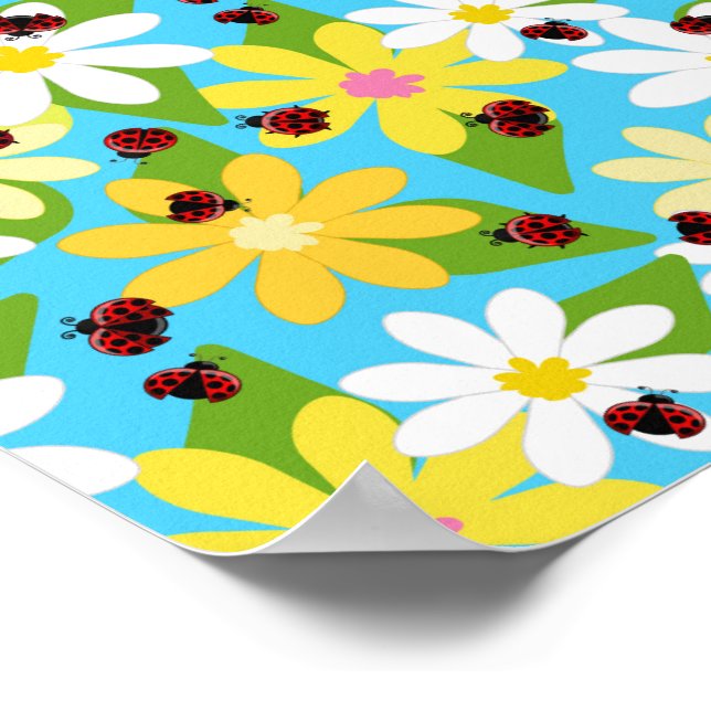 Affiche Red Ladybug Beetle Insect Lover Black Hearts (Coin)
