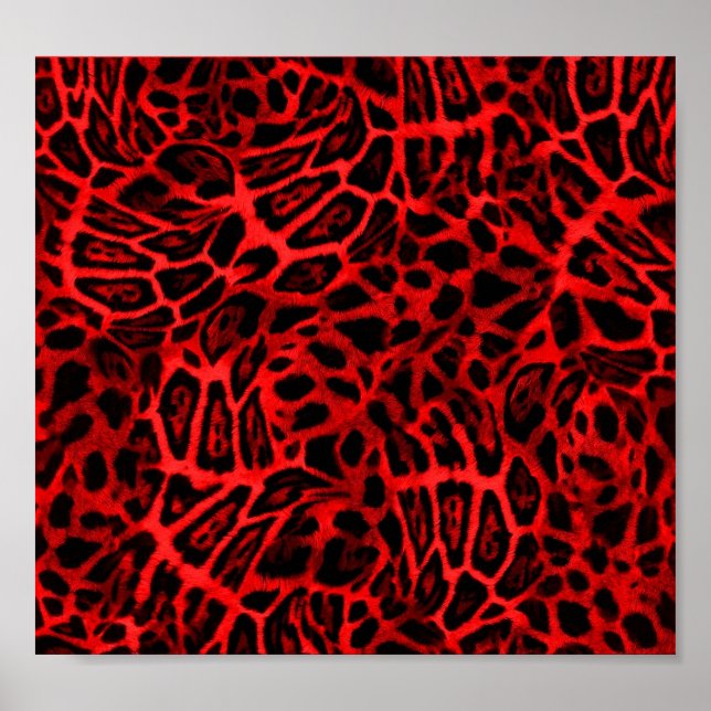 AFFICHE RED LEOPARD WOBBLE MOTIFS ARRIÈRE - PLANS WALLPAPE (Devant)