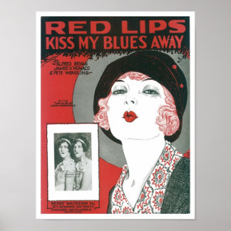 Affiche Red Lips Embrasse Mon Blues En Couverture Du Livre