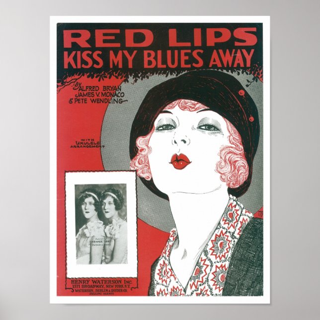 Affiche Red Lips Embrasse Mon Blues En Couverture Du Livre (Devant)