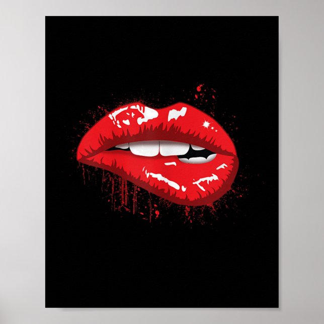 Affiche Red Lips Kiss Girl T Shirt Birthday Christmas Gift (Devant)