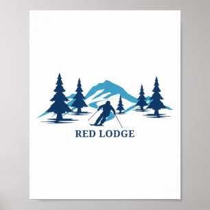 Affiche Red Lodge Montana Station de ski Skier _1