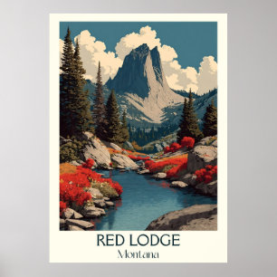Affiche Red Lodge Montana Vintage Mountain River Fall Art