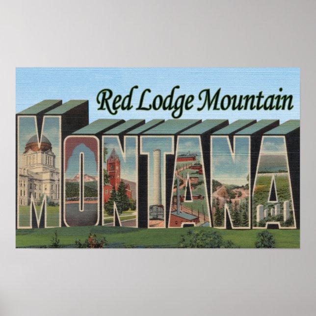 Affiche Red Lodge Mountain, Montana (Devant)
