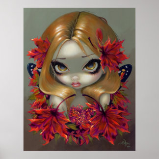 Affiche Red Maple Fairy ART IMPRIMER feuilles d'automne im