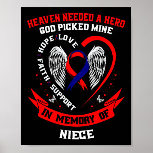 Affiche Red Memorial Dons Perte De La Nièce Maladie Cardia