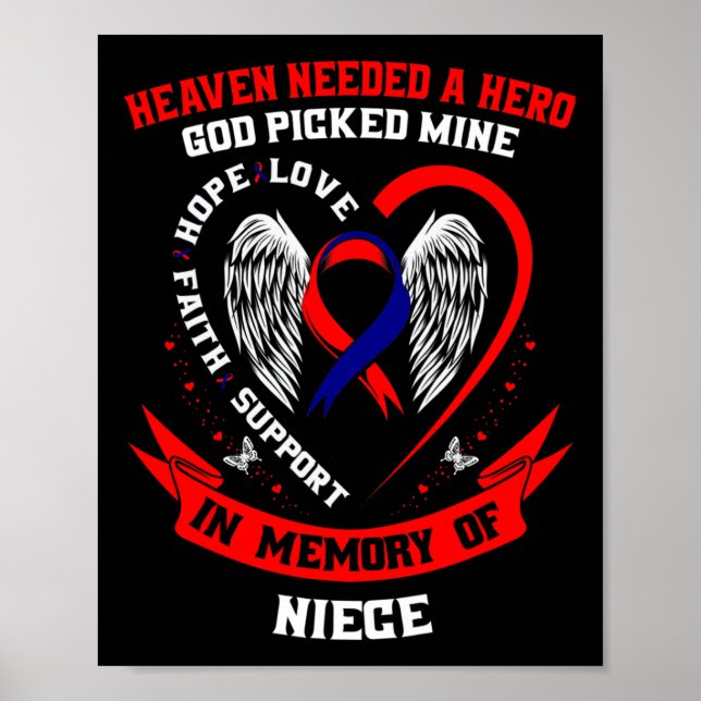 Affiche Red Memorial Dons Perte De La Nièce Maladie Cardia (Devant)