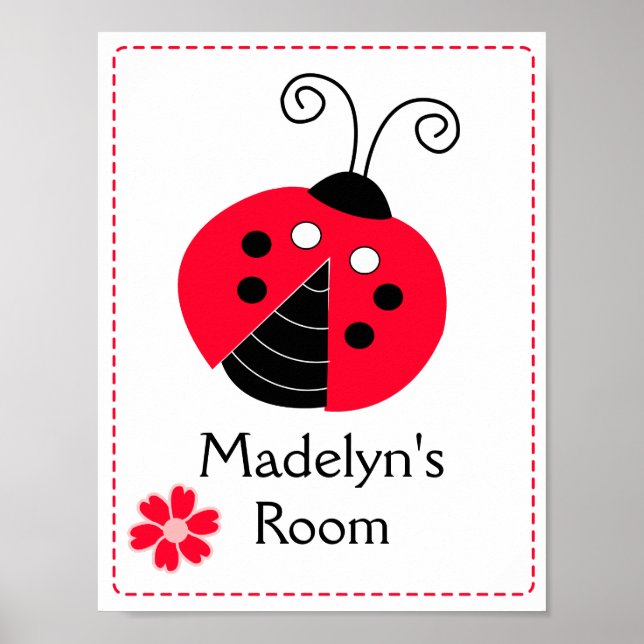 Affiche Red Mod Ladybug Girl's Room Art Imprimer personnal (Devant)