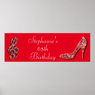 Affiche Red Music Note et Stiletto 65e anniversaire