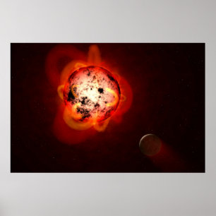 Affiche Red Nwarf Star Orbité Par Une Hypothétique Exoplan