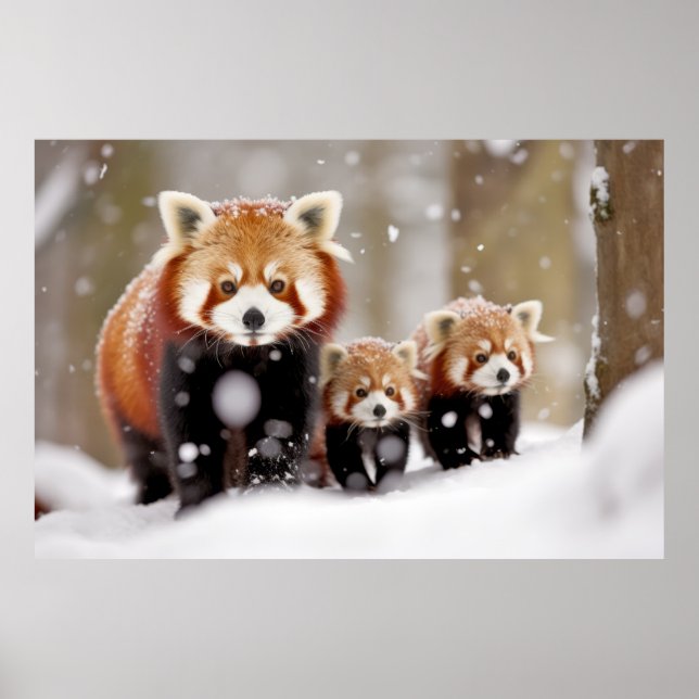 Affiche Red Panda Animal Famille errer Nature (Devant)
