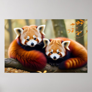 Affiche Red Panda Animal Nature Faune Affection Soin