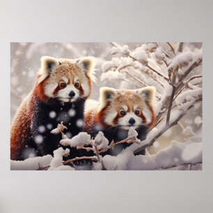Affiche Red Panda Animal Wilderness Art coloré