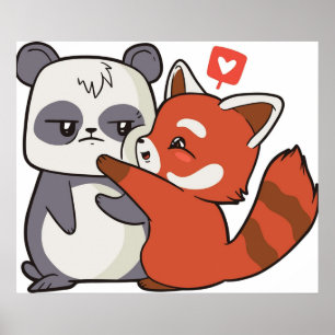 Affiche Red panda with panda