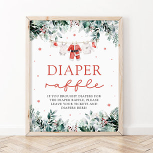 Affiche Red Père Noël Baby Baby shower de Noël Déchets Raf