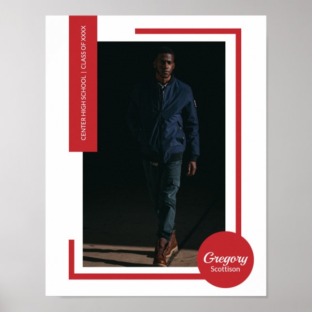 Affiche Red Photo Modern Graduation (Devant)