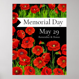 Affiche Red Poppies Memorial Day