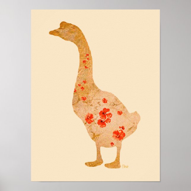 Affiche Red Poppy Goose (Devant)