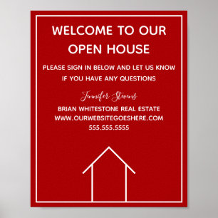 Affiche Red Real Estate Company Custom Open House