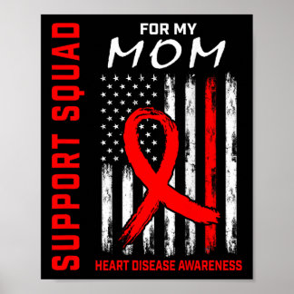 Affiche Red Ribbon Maman Maladie cardiaque Drapeau de sens