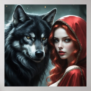 Affiche Red riding hood an his wolf 