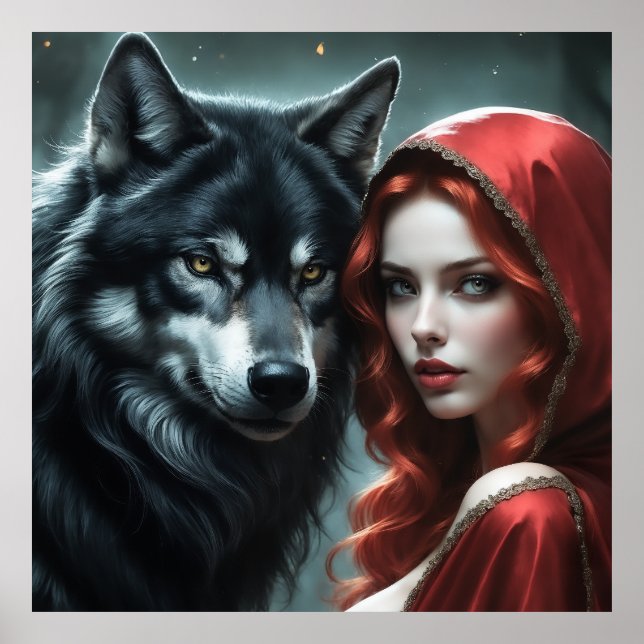 Affiche Red riding hood an his wolf  (Devant)