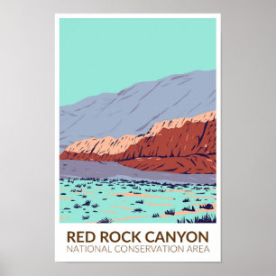 Affiche Red Rock Canyon National Conservation Area Vintage