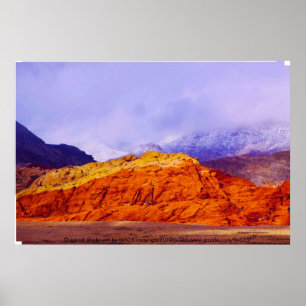 Affiche Red Rock et Clouds Print