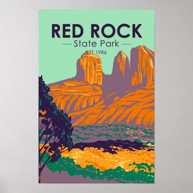 Affiche Red Rock State Park Arizona Vintage (Devant)