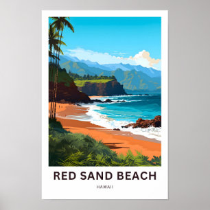Affiche Red Sand Beach Hawaii Imprimer voyage