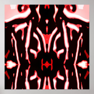 Affiche Red Shades noir blanc Abstrait Art moderne Motif