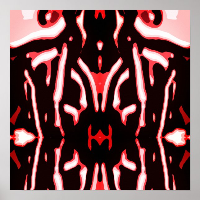 Affiche Red Shades noir blanc Abstrait Art moderne Motif (Devant)