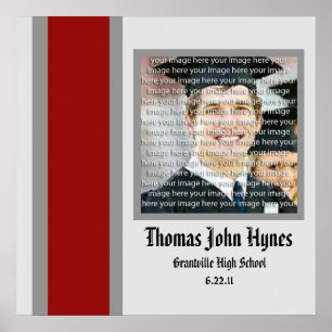 Affiche Red & Silver School Graduation Frame Wall Art
