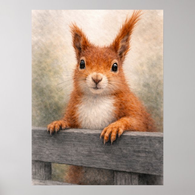 Affiche Red Squirrel Woodland Wildlife (Devant)