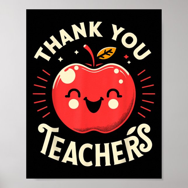 Affiche Red Thank You Teachers Motivational Appreciation F (Devant)