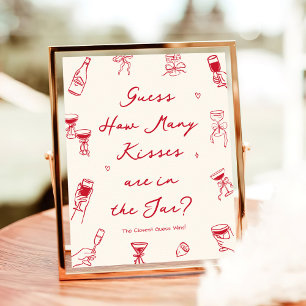 Affiche Red Thats Amore Fête des mariées Devine Combien Ki