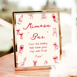 Affiche Red Thats Amore Fête des mariées Mimosa Bar