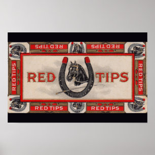 Affiche Red Tips étiquette de cigare