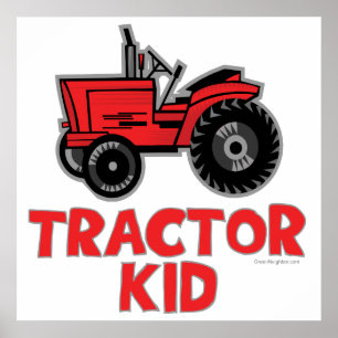 Affiche Red Tractor Kid